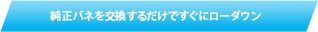 純正バネを交換するだけですぐにローダウン